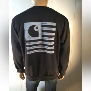 Carhartt WIP Label State Flag Black Sweatshirt Size XL